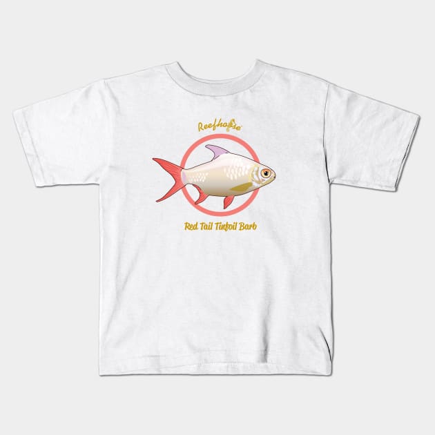 Red Tail Tinfoil Barb Kids T-Shirt by Reefhorse